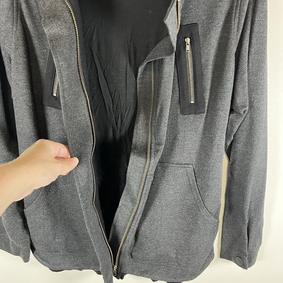 CAbi 3184 Mesh Back Jacket in Heather Gray Stretch Ponte Twill Coat M $189 - Picture 5 of 12